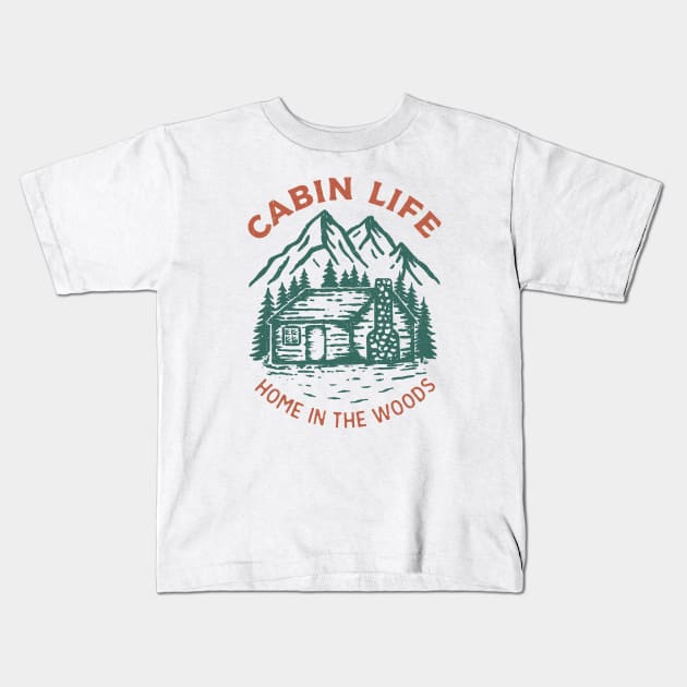 Cabin Life Kids T-Shirt by SommersethArt